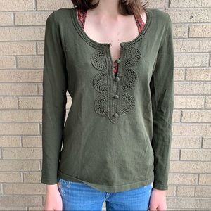 🌲 Loft - Knit Embelished Forest Long Sleeve 🌲